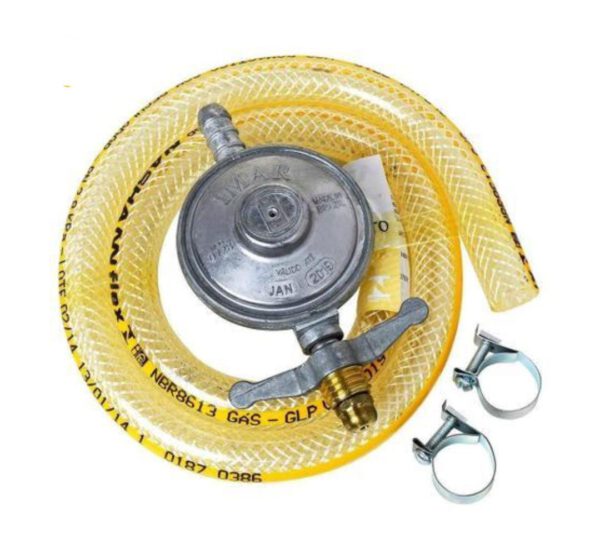 Registro De Gás De Cozinha Regulador + Mangueira 0,80cm + Abraçadeira