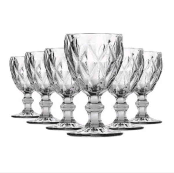 Jogo 6 Taças Diamond Transparente 340ml