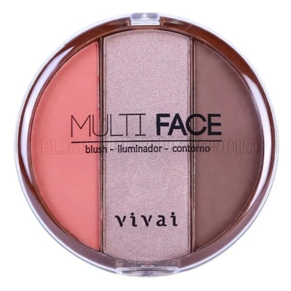 PALETA BLUSH ILUMINADOR CONTORNO MULTI FACE 3 EM 1- VIVAI