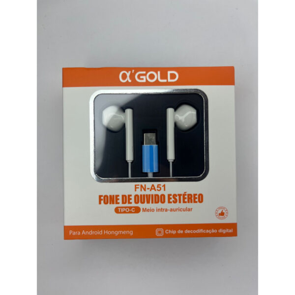 Fone de ouvido estéreo FN-A51- A Gold